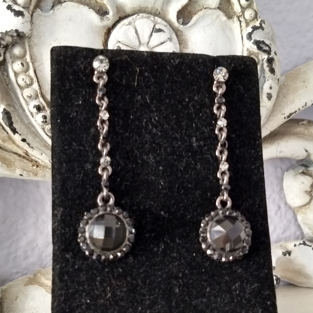 Beveled Stone Dangling Earrings - Picture 2 of 4
